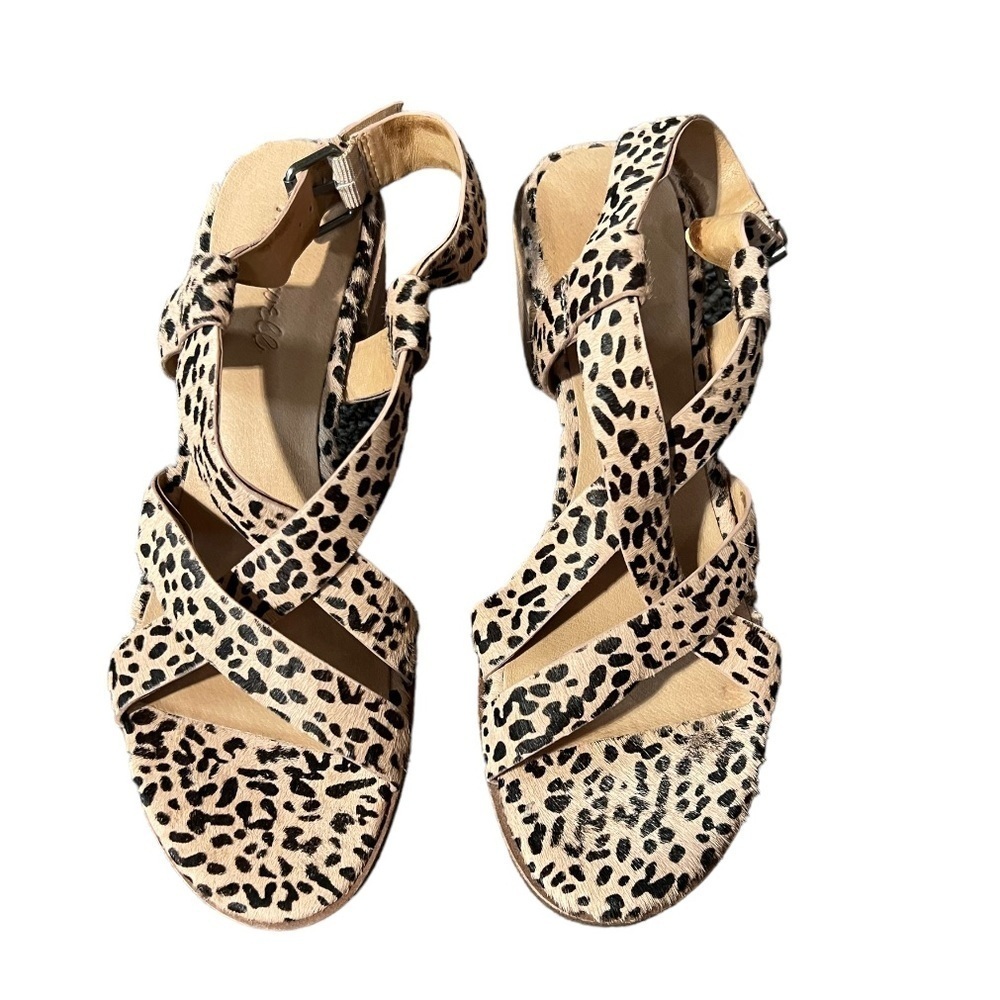Madewell Alyssa Calf Hair Leopard‎ Sandals Size 8.5